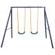Bon Furni Blue Metal Outdoor Two Station Swing Set