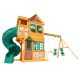 KidKraft DIY Buffalo Crossing Wooden Outdoor Playground Set with Slide, Swing Set, Front Door, Terrace, and Playground Equipment