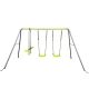 Bon Furni 3 in 1 Lime Green Metal Outdoor Swing Set with Gilder