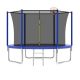 Siavonce 8 ft. Trampoline for Kids & Adults with Basketball Hoop and Ball, Recreational Trampolines with Safety Enclosure, Blue