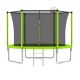 Siavonce 8 ft. Trampoline for Kids and Adults with Basketball Hoop and Ball, Recreational Trampolines w/ Safety Enclosure, Green