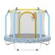 Siavonce 55 in. Trampoline for Kids Indoor and Outdoor Small Toddler Trampoline with Basketball Hoop, Blue