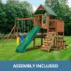 Swing-N-Slide Playsets Professionally Assembled Knightsbridge Wooden Outdoor Playground Set with Slide, Rock Wall, Swing Set, and Accessories