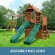 Swing-N-Slide Playsets Professionally Assembled Knightsbridge Deluxe Wooden Outdoor Playground Set with Slides, Rock Wall, and Swings Set