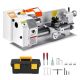 SKYSHALO Metal Lathe Machine, 8.7 x 18 in. Precision Bench Power Metal Lathe, Automatic Feed, 0-2500 RPM Variable Speed