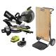 RYOBI ONE+ HP 18V Brushless Cordless 10 in. Sliding Compound Miter Saw Kit w/Battery, Charger & SPEED BENCH Mobile Workstation