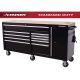 Husky Standard Duty 72 in. W x 20 in. D 10-Drawer Gloss Black Mobile Workbench Cabinet with Solid Wood Top
