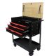 Damodpoy 17.5 in. 3-Drawers Multifunctional Tool Cart with Wheels and Wooden Top