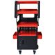 Damodpoy 15 in. 4-Level Multi Purpose Trolley for Diagnostics-Black+Red