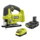 RYOBI ONE+ 18V Cordless Jig Saw with 2.0 Ah Battery and Charger Kit