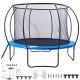 SKYSHALO 10FT. Trampoline, 330lbs. Trampoline with Enclosure Net, Ladder, and Curved Pole, Heavy Duty Trampoline with Jumping Mat