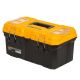 POWERTEC 16 in. x 9 in. Portable Tool Box with Removable Tool Tray, Lockable, Metal Latch, Organizer