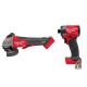 Milwaukee M18 FUEL 18V Lith-Ion Brushless Cordless 4-1/2 in. /5 in. Braking Grinder w/ Paddle Switch & 1/4 in. Impact Driver