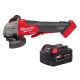 Milwaukee M18 FUEL 18V Lith-Ion Brushless Cordless 4-1/2 in. /5 in. Braking Grinder w/ Paddle Switch & 5.0 Ah Battery