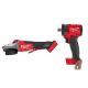 Milwaukee M18 FUEL 18V Lith-Ion Brushless Cordless 5 in. Flathead Braking Grinder w/ Paddle Switch No-Lock & 1/2 in. Impact Wrench