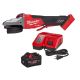 Milwaukee M18 FUEL 18V Lithium-Ion Brushless Cordless 5 in. Flathead Braking Grinder with Paddle Switch w/ 8. 0Ah Battery/Charger
