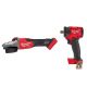 Milwaukee M18 FUEL 18V Lith-Ion Brushless Cordless 5 in. Flathead Braking Grinder w/ Slide Switch Lock-On & 1/2 in. Impact Wrench
