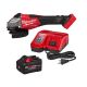 Milwaukee M18 FUEL 18V Lithium-Ion Brushless Cordless 4-1/2 in. /6 in. Braking Grinder with Slide Switch w/ 8. 0Ah Battery/Charger