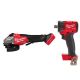 Milwaukee M18 FUEL ONE-KEY 18V Lith-Ion Brushless Cordless 4-1/2 in./6 in. Variable Speed Braking Grinder w/ 1/2 in. Impact Wrench
