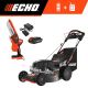 ECHO 21 in. 190 cc Gas 3-in-1 RWD Self-Propelled Lawn Mower, 56V 6 in. Pruning Chainsaw 2.5Ah Battery and Charger Combo Kit