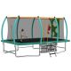 Nestfair 16 ft. Outdoor Green Long Rectangular Trampoline with Ladder