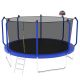 Nestfair 14 ft. Outdoor Round Blue Trampoline with Basketball Hoop