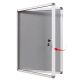 Laybus 38 in. x 28 in. Gray Enclosed Outdoor Bulletin Boards Protective Information Case Locking Display Cabinet for Office