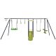 Gymax 660 lbs. Kids Metal Swing Set for Backyard 7-in-1 Multifunctional Swing Set
