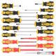 Lukyamzn Magnetic Screwdrivers Set 15-Piece Insulated Cushion Grip Phillips Slotted Tips with Carry Case Red Hand Tool