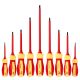 Lukyamzn 1000-Volt Insulated Screwdriver Set 8.69 in. Shank 9 Bit Red Professional Electrician Tool 9-Piece Magnetic Tips