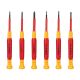 Lukyamzn 6 in. Shank 6 Bit Red Insulated Precision Screwdriver Set Slotted Phillips Magnetic Tip (6-Piece)