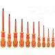 Lukyamzn VDE Series 5. 9in. Shank 11 Bit Red Insulated Screwdriver Set Soft-Grip Magnetic Tips Electrician 11-Piece