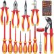 Lukyamzn Insulated Electrician Tool Set 14-Piece VDE Certified Electrical Tools with Pliers Screwdrivers Tester Bag Kit