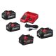 Milwaukee M18 18V Lith-Ion REDLITHIUM FORGE 6.0 Ah Battery Pack w/ (3) 6.0 Ah High Output Battery & Charger Kit