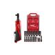 Milwaukee M12 12V Lithium-Ion 3/8 in. Cordless Ratchet (Tool-Only) & Socket Set (17 PC)