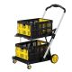 LITEKON Tool Cart 29.9 in. 200 lbs. Multi Functional Collapsible Carts with 2 Storage Crates, Yellow