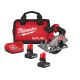 Milwaukee M12 FUEL 12V Lithium-Ion Brushless 5-3/8 in. Cordless Circular Saw Kit w/ (2)XC High Output 5.0 Battery Packs & Charger