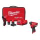 Milwaukee M12 FUEL 12V Lithium-Ion Brushless Cordless 1/4 in. Right Angle Die Grinder Kit w/ Impact Driver & Batteries