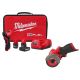 Milwaukee M12 FUEL 12V Lithium-Ion Brushless Cordless 1/4 in. Right Angle Die Grinder Kit w/ Cut Off Saw, Batteries, Charger & Bag