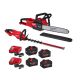 Milwaukee M18 FUEL 16 in. 18V Brushless Cordless Battery Chainsaw w/ 30 in. Hedge Trimmer, (4) M18 FORGE Battery, (2) Charger