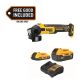 DEWALT 20V MAX XR Lithium-Ion Cordless Brushless 4.5 in. Slide Switch Small Angle Grinder with 5 Ah & 2 Ah Batteries & Charger