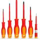 YICHUHAOXI Professional 1000V Insulated Magnetic Screwdriver Set Ergonomic Handles Voltage Tester 6-Piece Red Tools