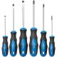 Yichuhaoxi 6-Piece Magnetic Tip Screwdriver Set 3 Phillips 3-Flat Cushion Grip Ergonomic Handle Anti-Rust 6-Piece Hand Tools