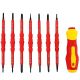 Yichuhaoxi 14 in. Shank 40 Bit Red Insulated Magnetic Screwdriver Set Multifunctional Interchangeable Tool Kit 7-Piece