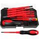 YICHUHAOXI Electrician Insulated Screwdriver Set 4.92 in. Shank 7-Bit Red Insulated Hand Tool Type 9-Piece with Tester