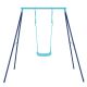 Gymax Toddler Swing Heavy Duty Metal Swing Set w/ A Frame Adjustable Ropes Blue