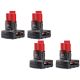 Milwaukee M12 12V Lithium-Ion XC Extended Capacity Battery Pack 6. 0Ah (4-Pack)