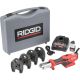 RIDGID RP 115 Mini Press Tool Kit for 1/2 in.-3/4 in. Copper and Stainless Fittings with 12V Battery & ProPress & PureFlow Jaws