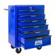 Damodpoy 13 in. W 6-Drawer Rolling Metal Black and Blue Tool Cabinets with Ball Bearing Drawer Slides and Steel Tool Storage Box