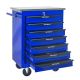 Damodpoy 7-Drawer 13.58 in. W Black and Blue Multi-Purpose Tool Cabinets with Stainless Steel Top Workshops and Warehouses